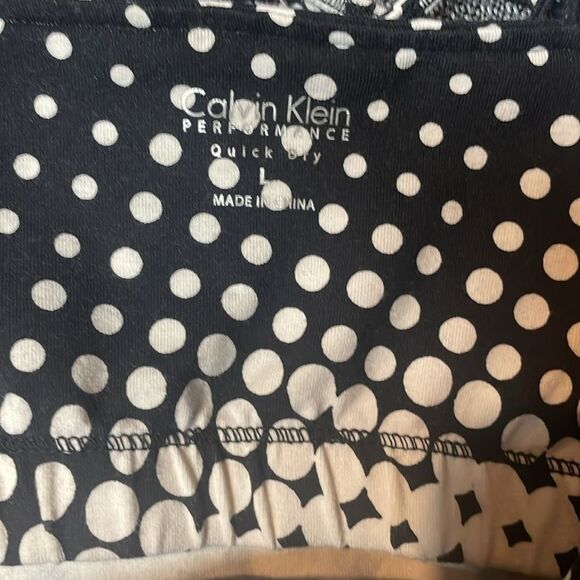 Calvin Klein performance, black & white polka dot, quick dry racer back size L - Picture 3 of 4